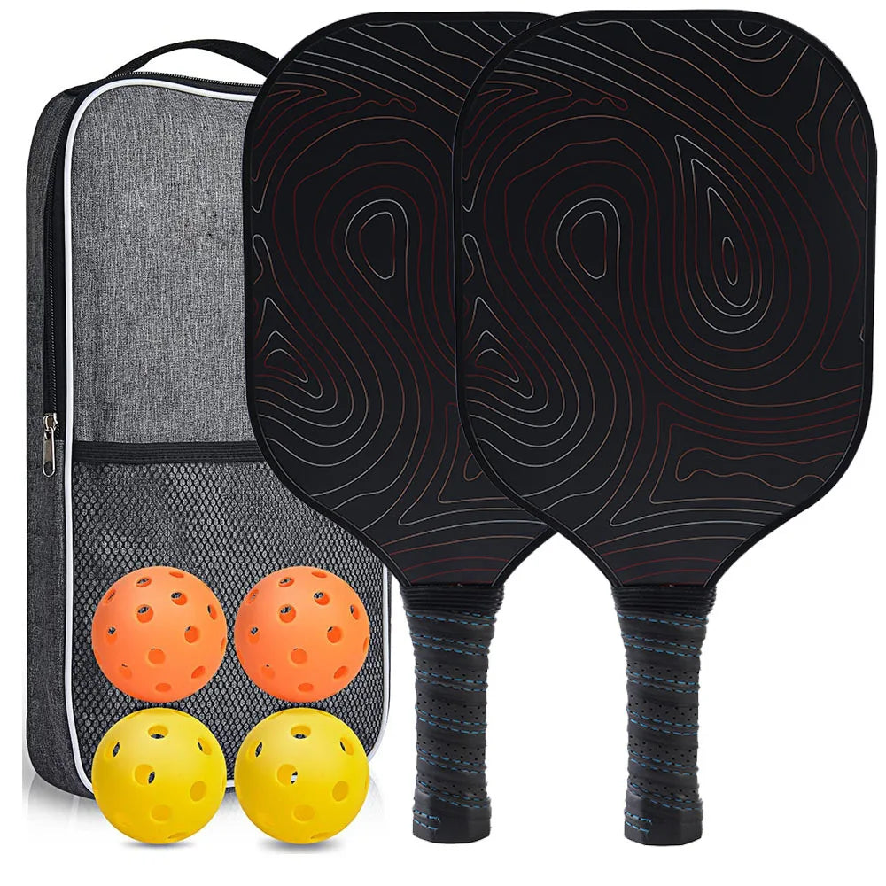 Pickleball Paddles USAPA Approved Set Rackets Honeycomb Core 4 Balls Portable Racquet Cover Carrying Bag Gift Kit Indoor Outdoor
