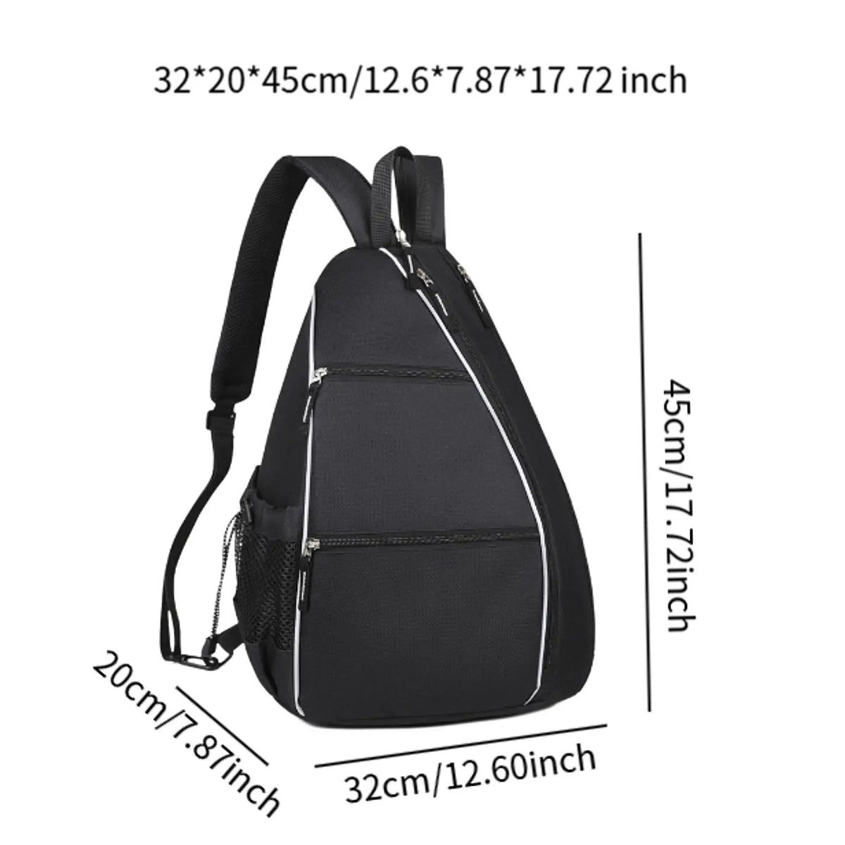 Pickleball Bag Tennis Crossbody Backpack, Sports Backpack with Zipper Closure Adjustable Tennis Racket Bag Sport Accessories