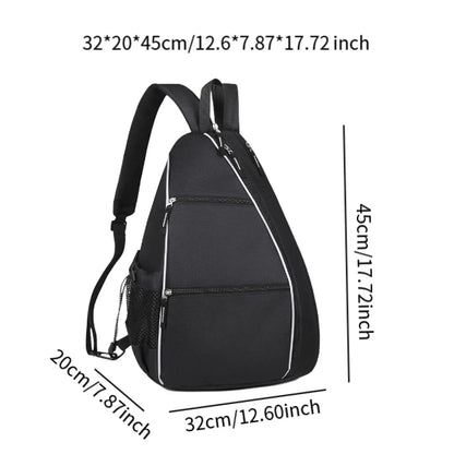 Pickleball Bag Tennis Crossbody Backpack, Sports Backpack with Zipper Closure Adjustable Tennis Racket Bag Sport Accessories